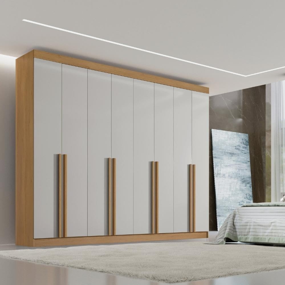 Guarda-Roupa Casal 8 Portas Império Cinamomo/Off White – Organização e Estilo para seu Quarto