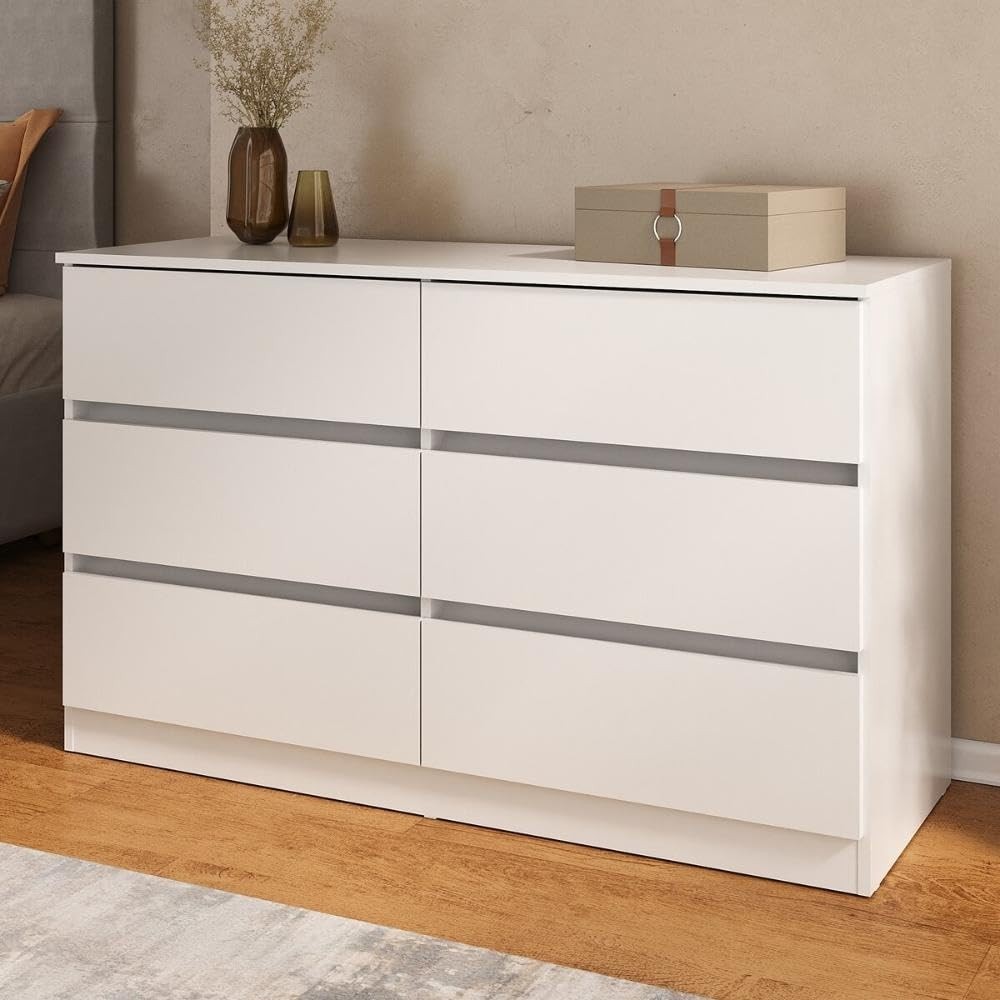 Cômoda com 6 Gavetas 120cm Multimóveis Mp4396 Branco - Organização e Estilo para seu Quarto