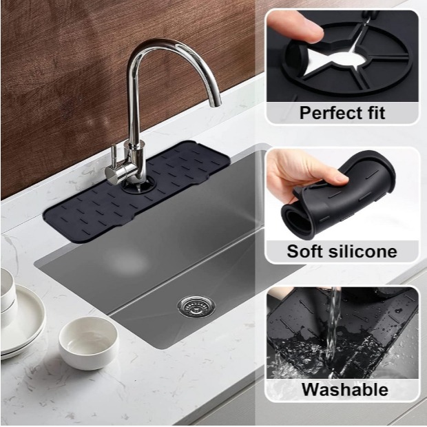 Tapete Protetor para Pia de Silicone – Seco e Organizado!