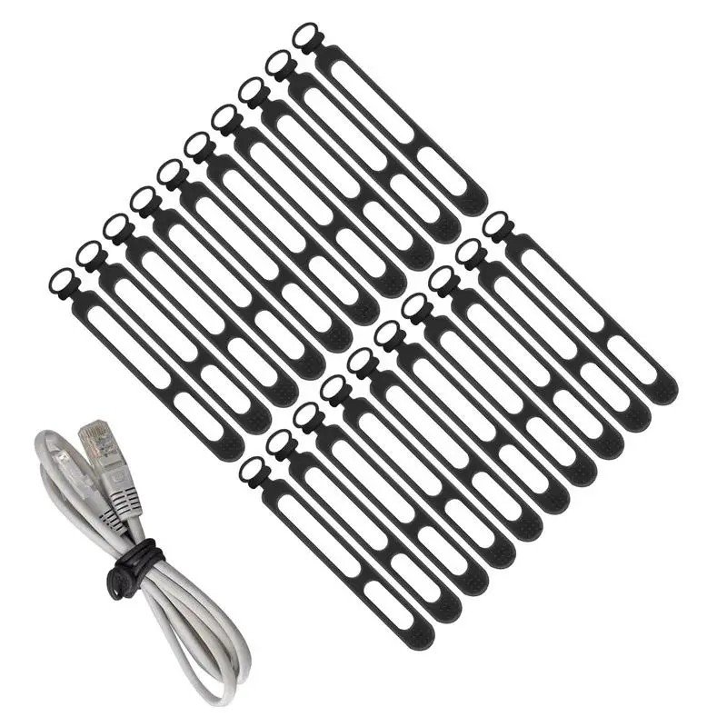 Organizador de Cabos Reutilizáveis: 20 Presilhas de Silicone