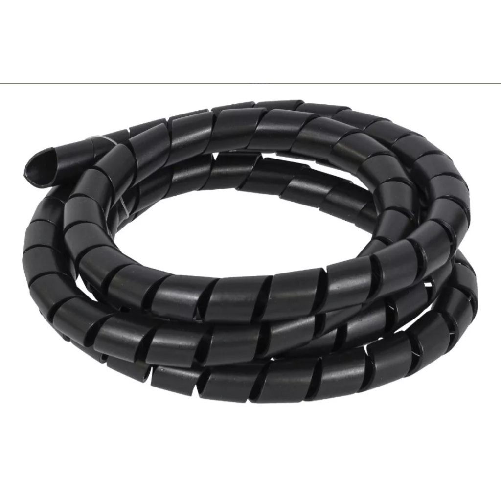 Organizador de Fios Espiral 3/4 Preto 2m – Solução Definitiva para Cabos Bagunçados!