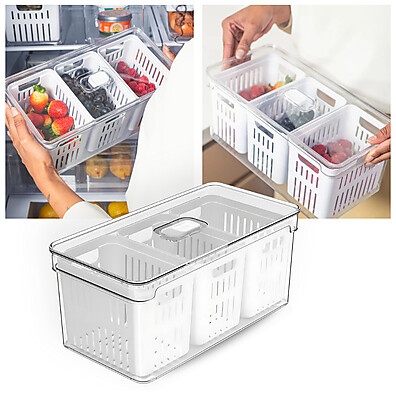Organizador de Geladeira 5L: Frescor e Ordem!