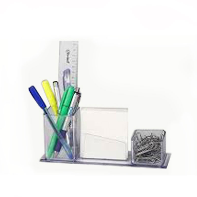 Organizador de Mesa Cristal: Lápis, Clips e Mais!