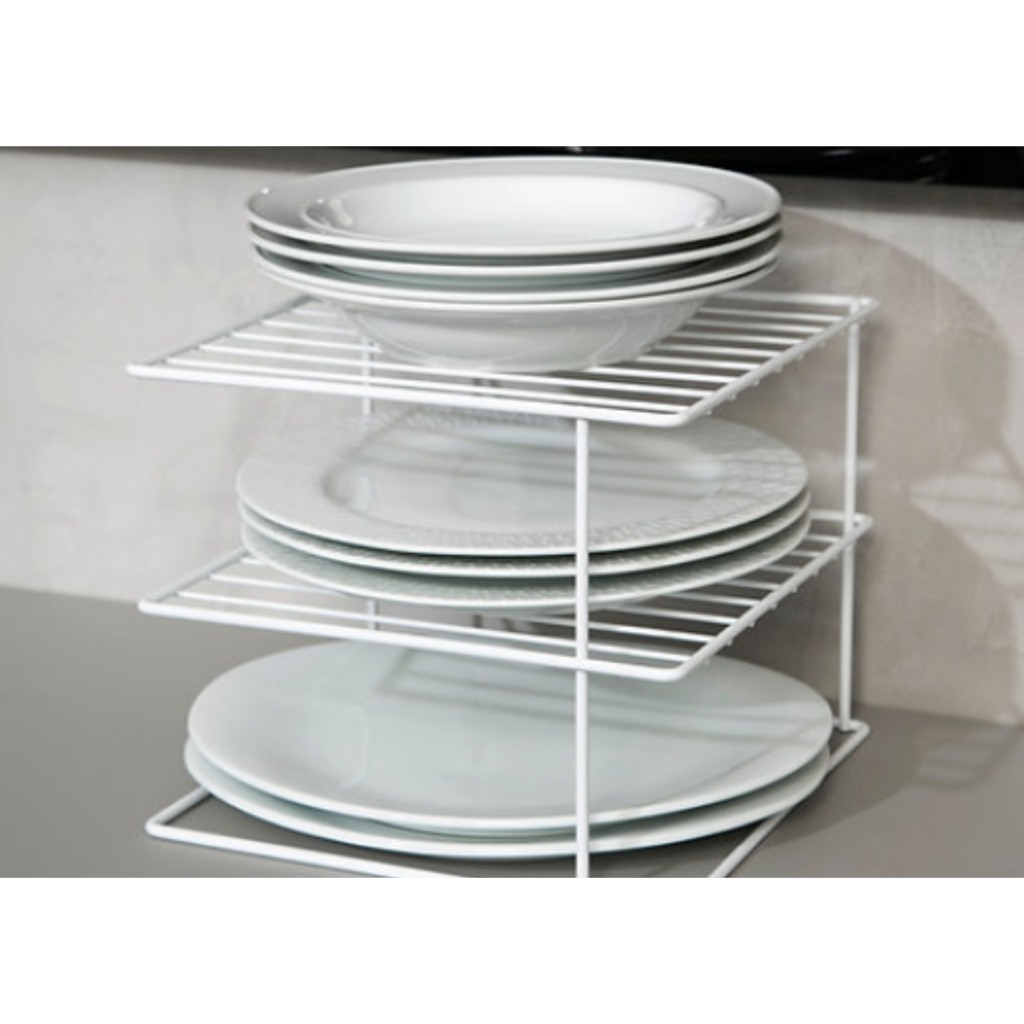 Organizador de Pratos 3 Níveis: Solução Prática para Cozinhas Modernas