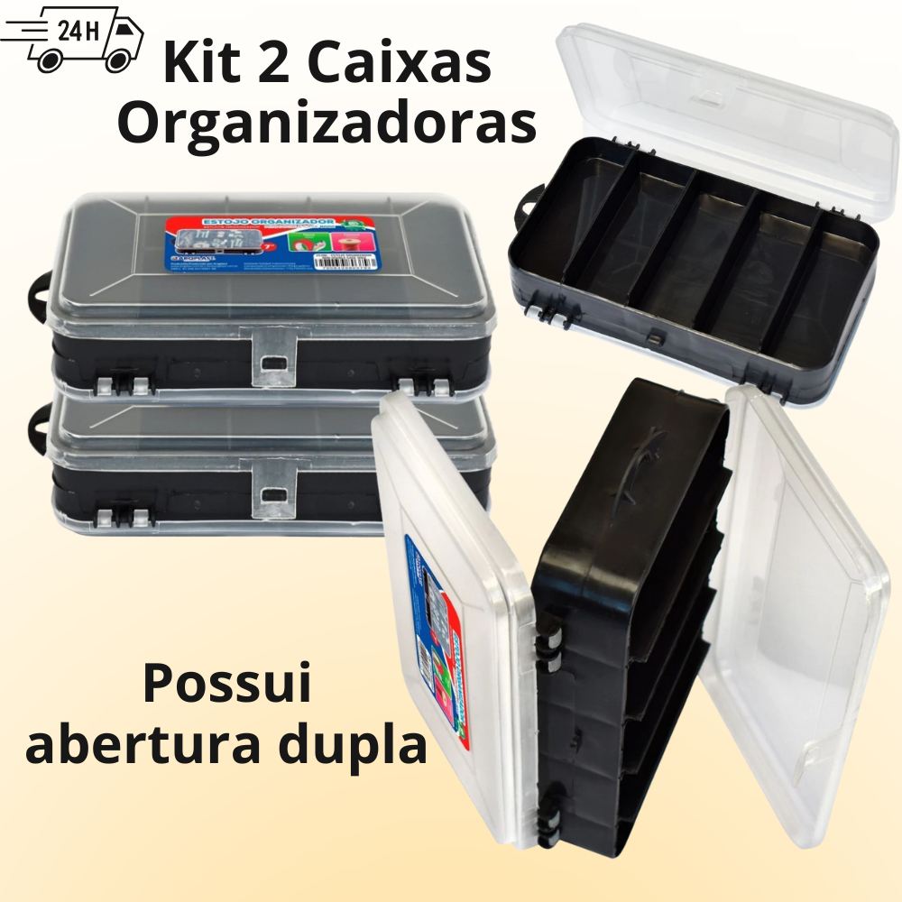 Organizador Duplo: 13 Divisões para Pesca e Ferramentas