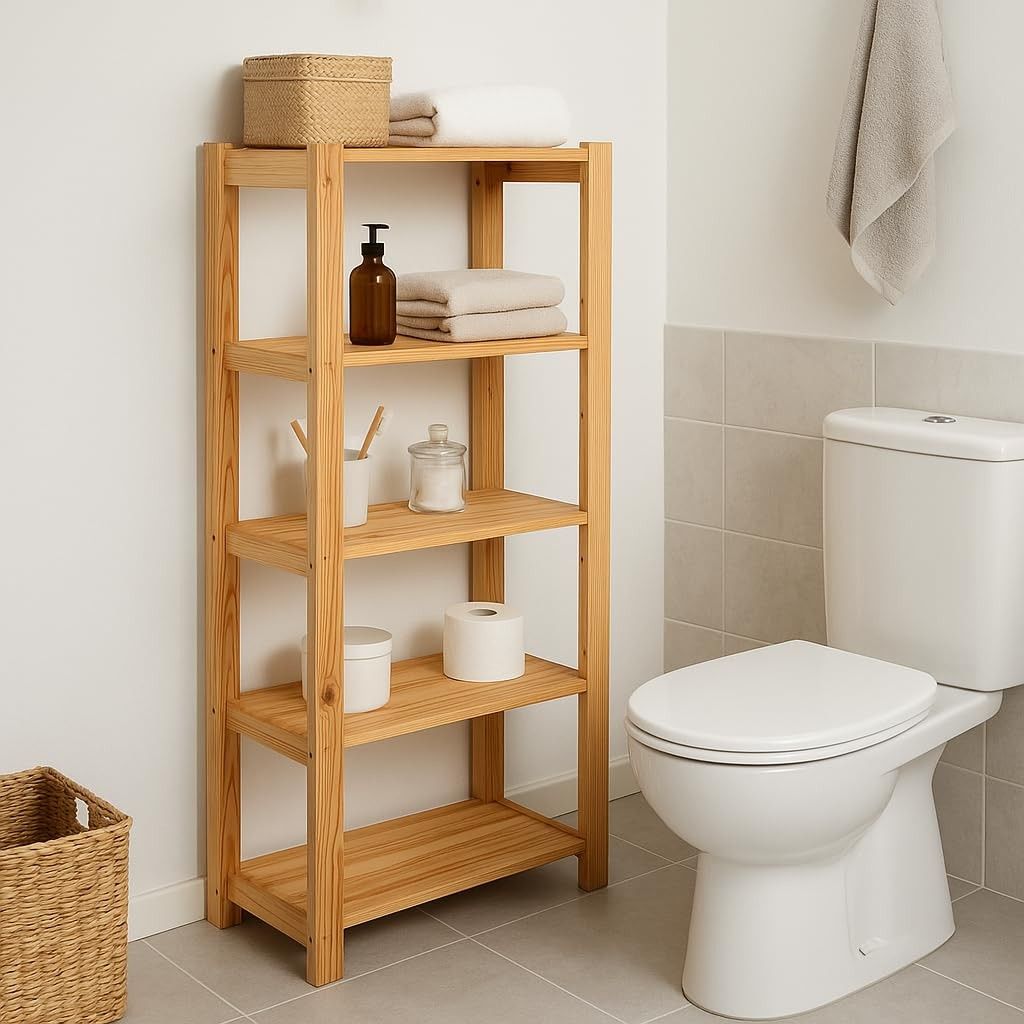 Estante Organizadora de Madeira com 5 Prateleiras | Design Moderno e Versátil para Qualquer Ambiente