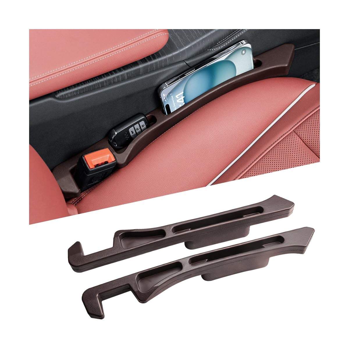 Kit 2 Organizadores de Enchimento de Banco de Carro Multifuncional - Evite Quedas e Mantenha Tudo no Lugar!