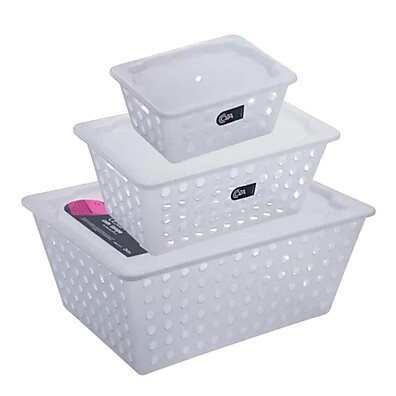 Organize Já! Kit 3 Cestas Organizadoras Brinox