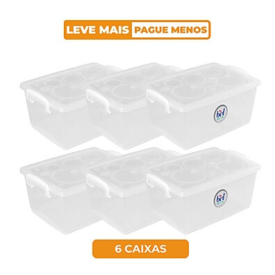 Organize Já! Kit 6 Caixas Plásticas 4L com Trava