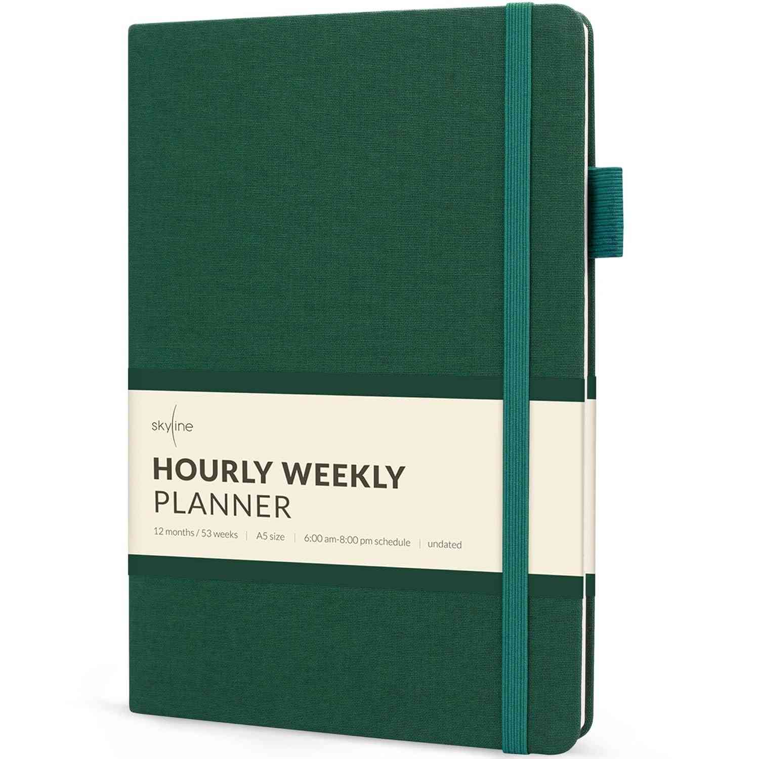 Agenda SL Horário A5 Verde Floresta - Organize Sua Rotina com Estilo