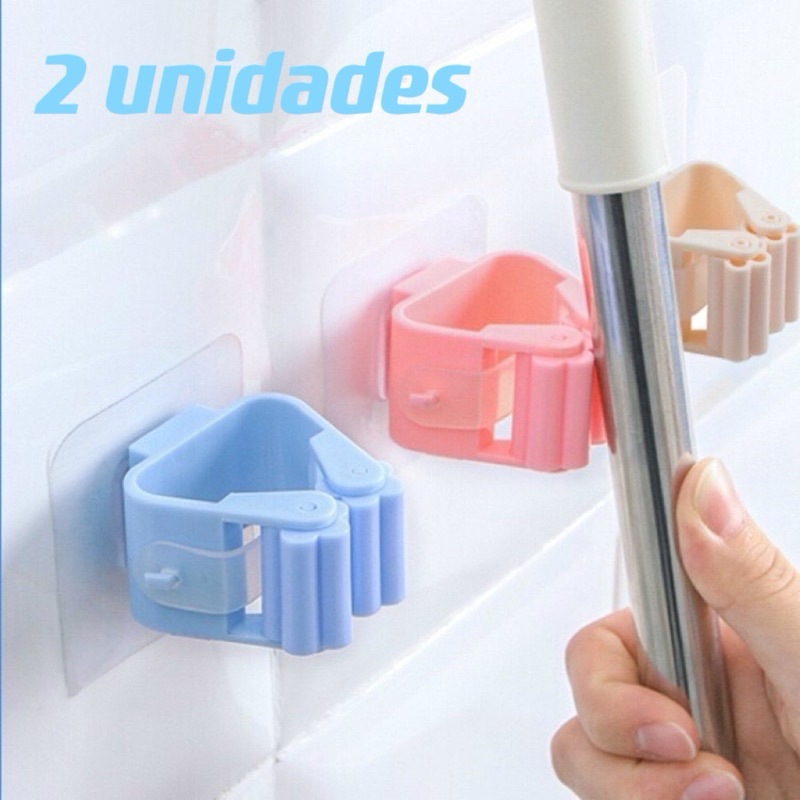 Organize Tudo: Suporte Vassoura Adesivo 2 Unidades