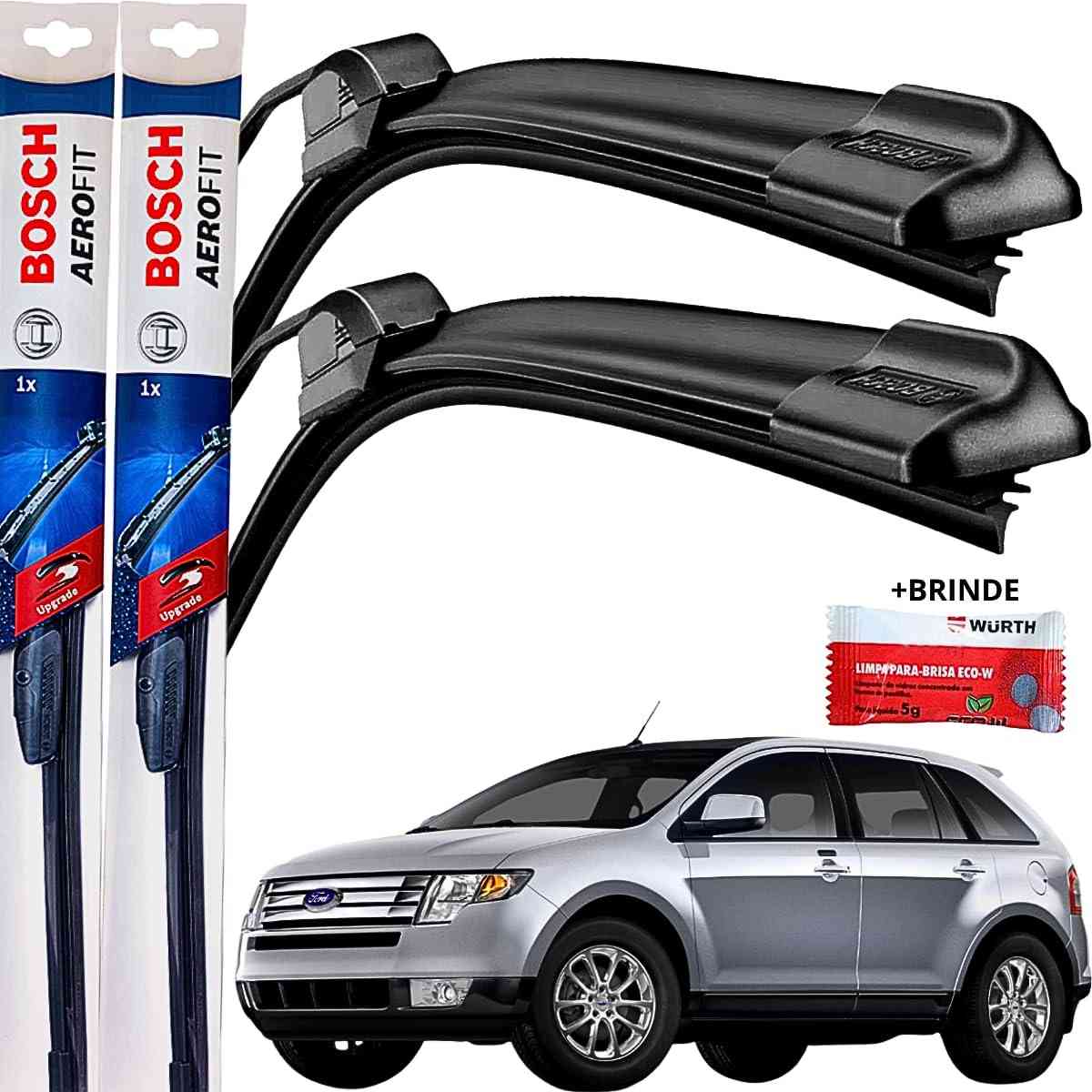 Palheta Limpador Parabrisa Bosch Aerofit Original Ford Edge 2010-2016 (Par Dianteiro)