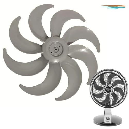 Hélice para Ventilador Philco PVT490 Turbo 8 Pás 40cm Cinza - Peça Original de Alta Durabilidade