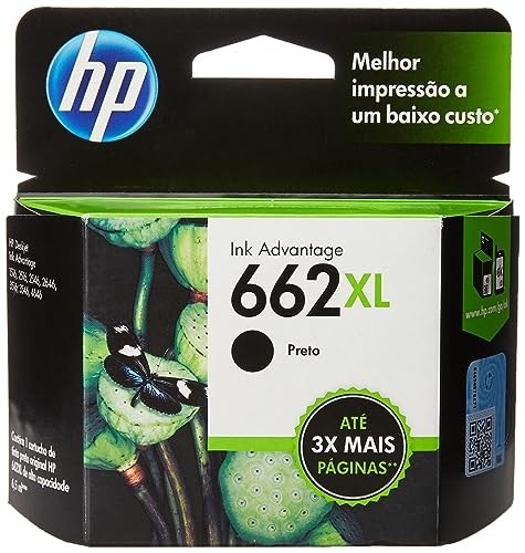 Cartucho Hp 662xl preto Original (cz105ab) Para Hp Deskjet 2516, 3516, 3546, 2546, 1516, 4646, 2646