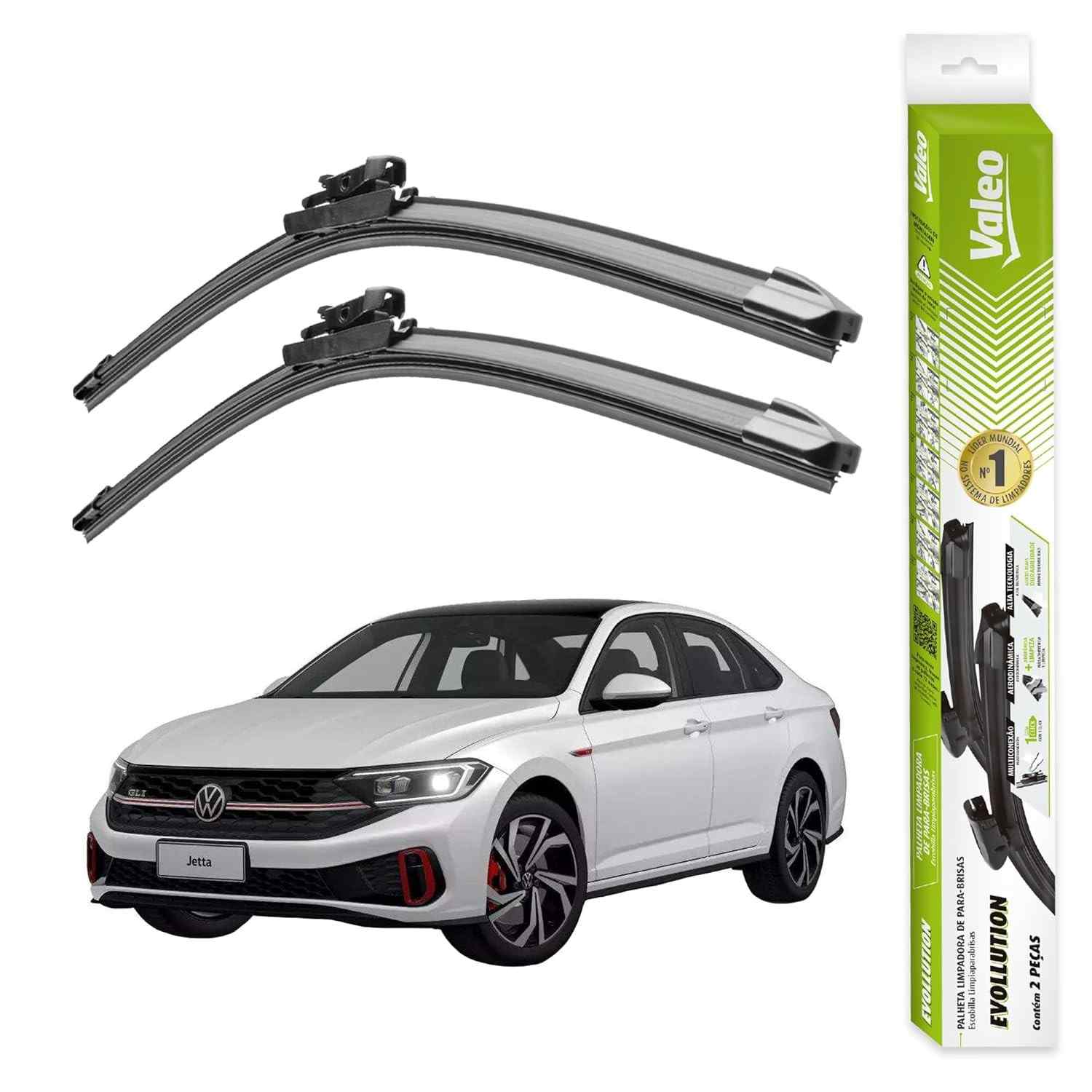 Par de Palhetas Limpador Parabrisa Valeo Evollution Original Jetta (2019-2025)
