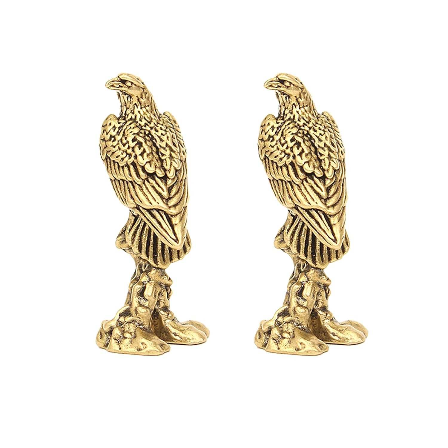 Estátuas de Águia em Bronze - Mini Ornamentos de Latão Dourado para Decoração de Mesa e Casa