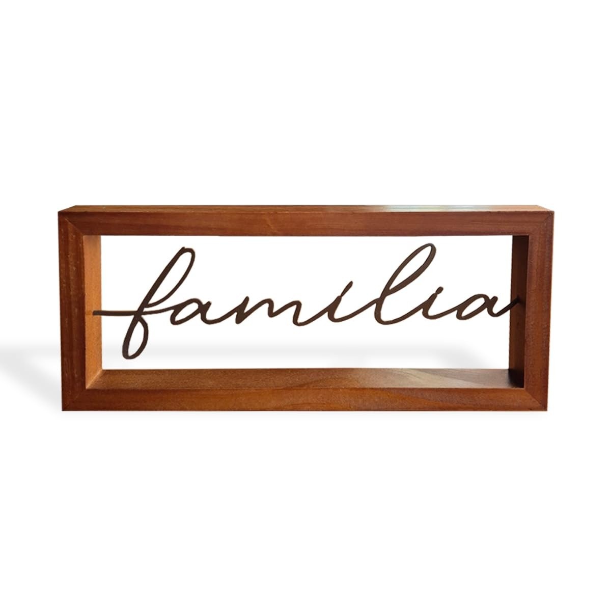 Escultura Decorativa Família em Metal e Madeira - Design Moderno para Mesa ou Parede