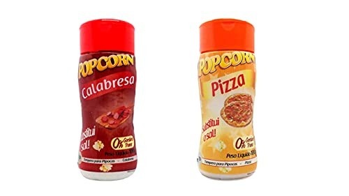 Temperos P/ Pipoca Popcorn Cx 12 Frascos. 6 Calabresa - 6 Pizza