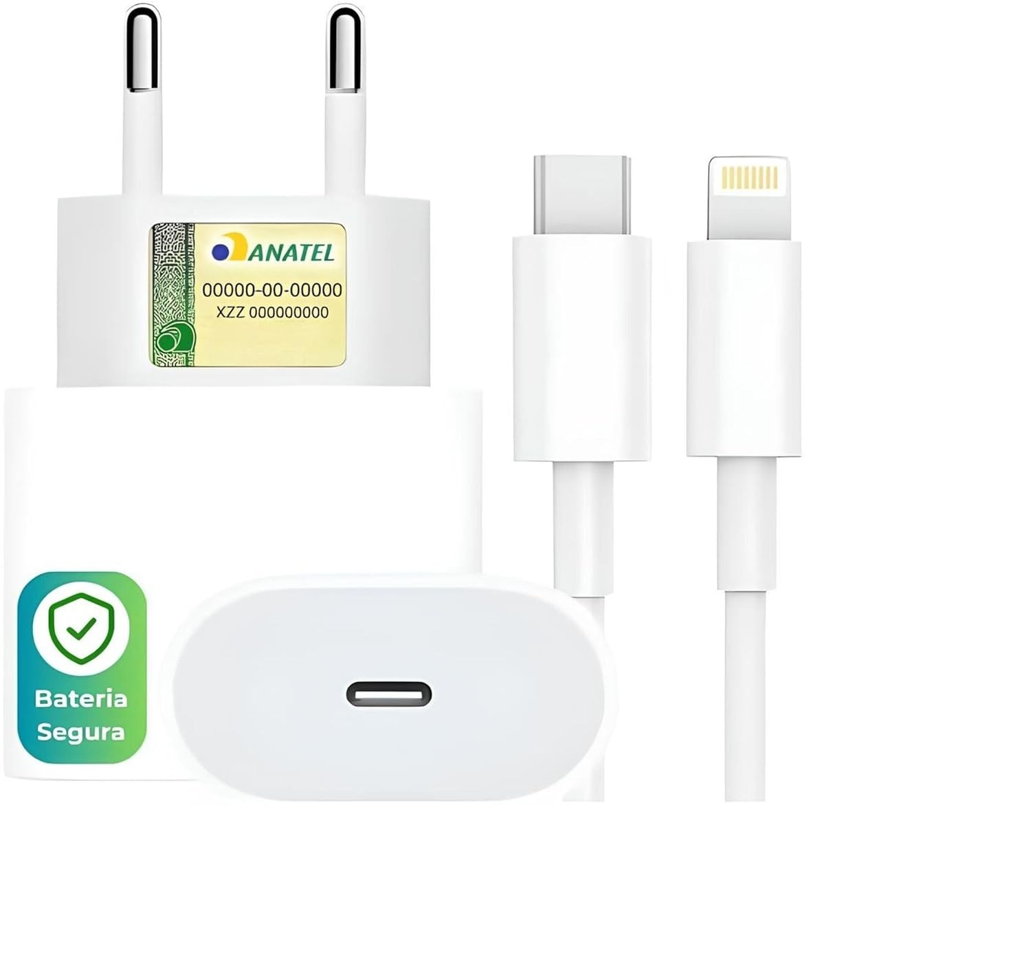 Kit Carregador Turbo 30W USB-C p/ iPhone: Carregue Rápido e Seguro!