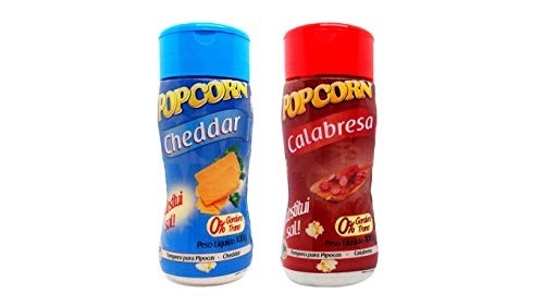 Temperos P/ Pipoca Popcorn Cx 12 Frascos. 6 Cheddar - 6 Calabresa