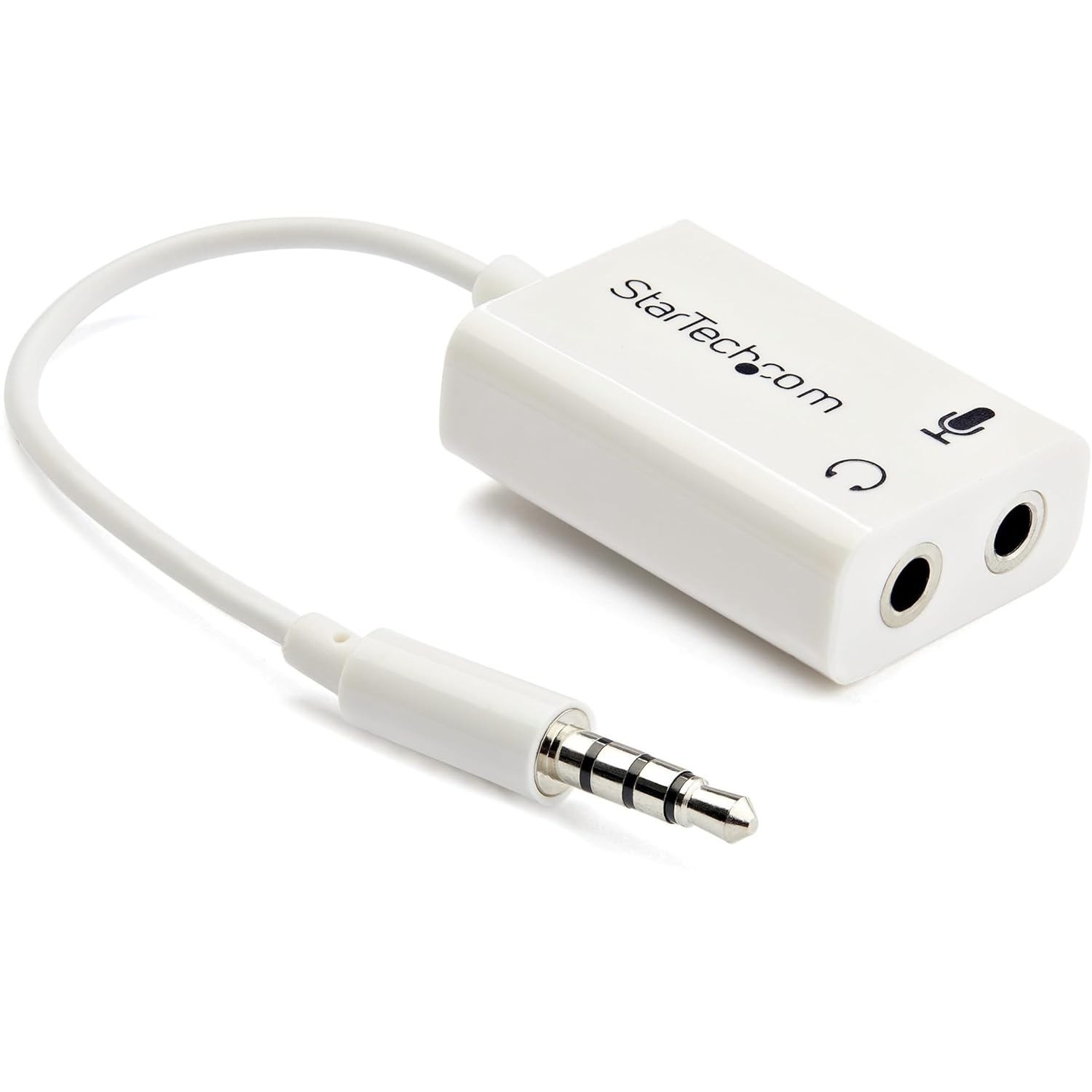 Adaptador P2 Macho para 2 Fêmeas: Fone e Microfone Separados | Branco