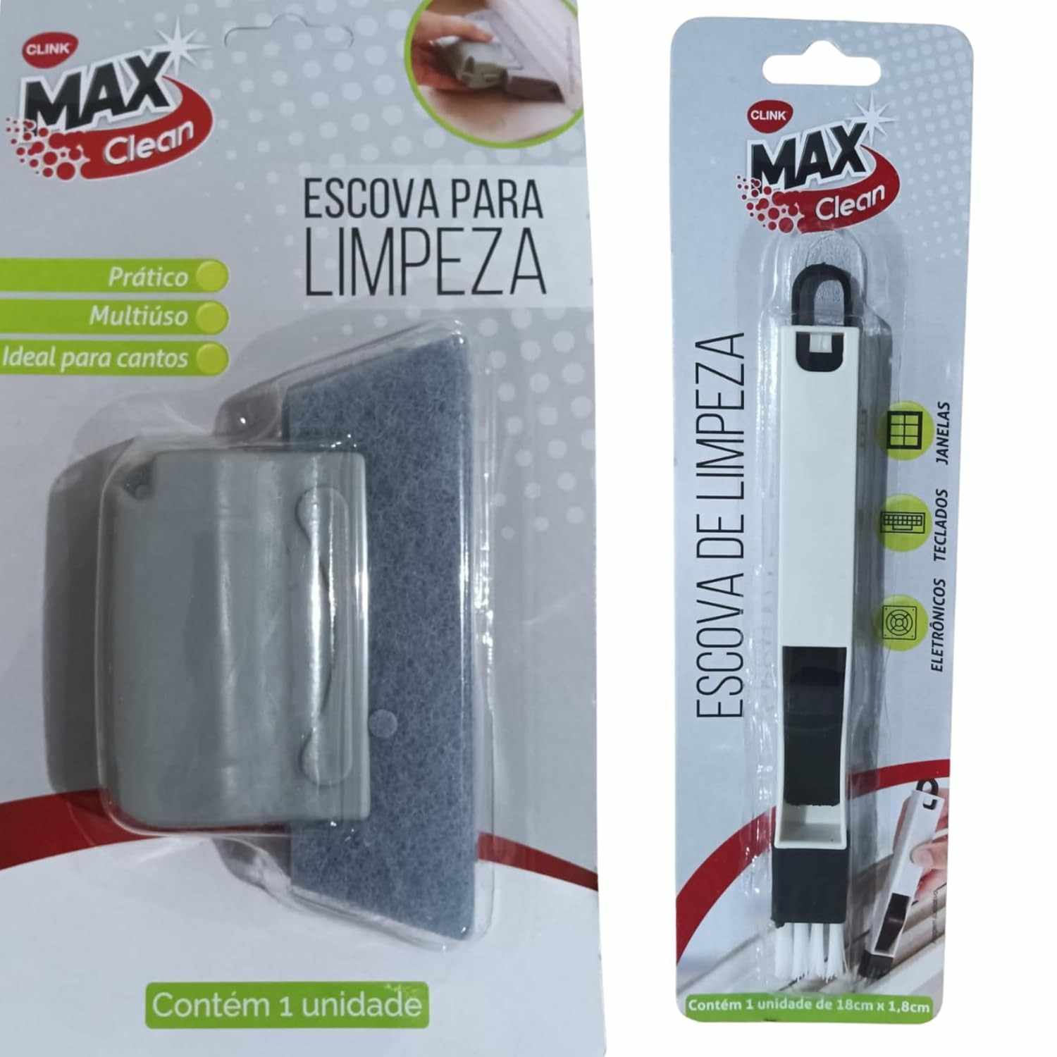 Kit Limpeza Profunda para Trilhos e Frestas - Esponja e Escova com Pá Embutida