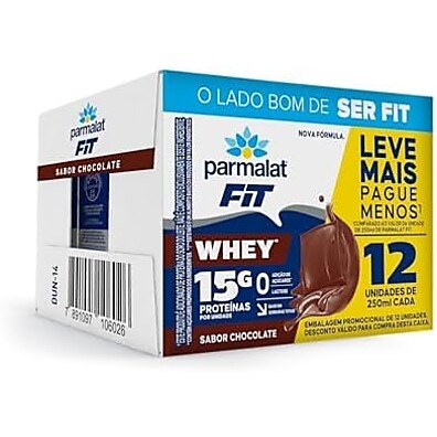 Parmalat Fit Chocolate: 15g Proteína Pura (Pack 12)