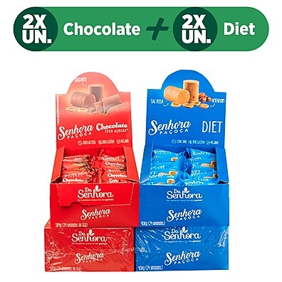 Paçoca Diet e Zero Açúcar: Kit 4 Caixas c/ 96 Un!