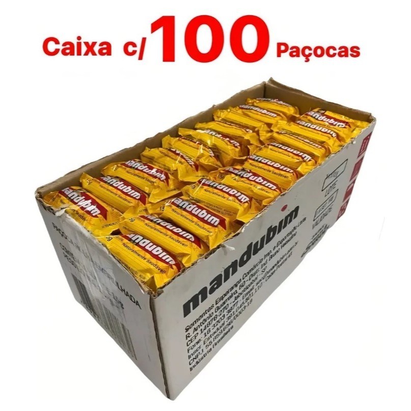 Paçoca Mandubim: Caixa 100 Unidades Irresistíveis!