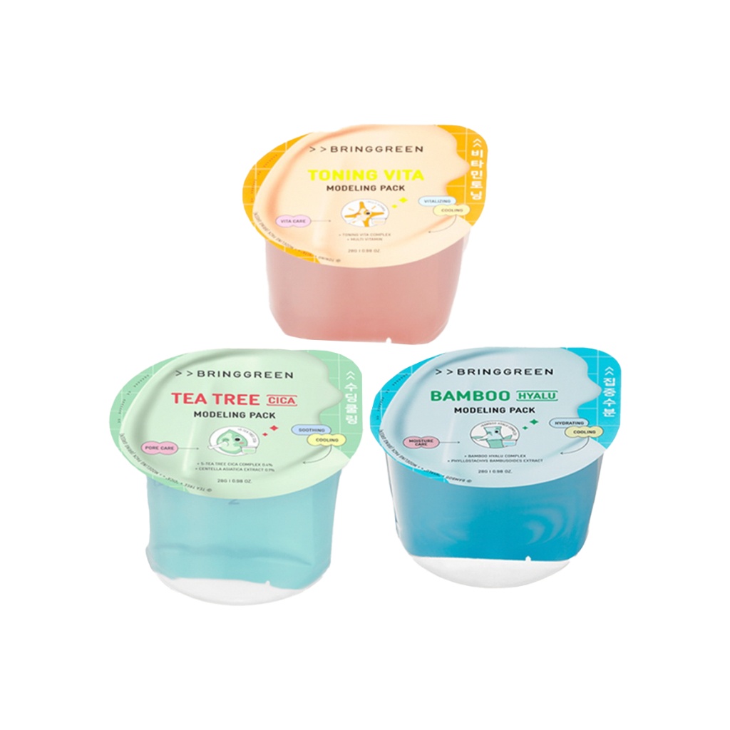 Pacote de Modelagem Coreano Bring Green 28g - 3 Tipos para Cuidados Especializados