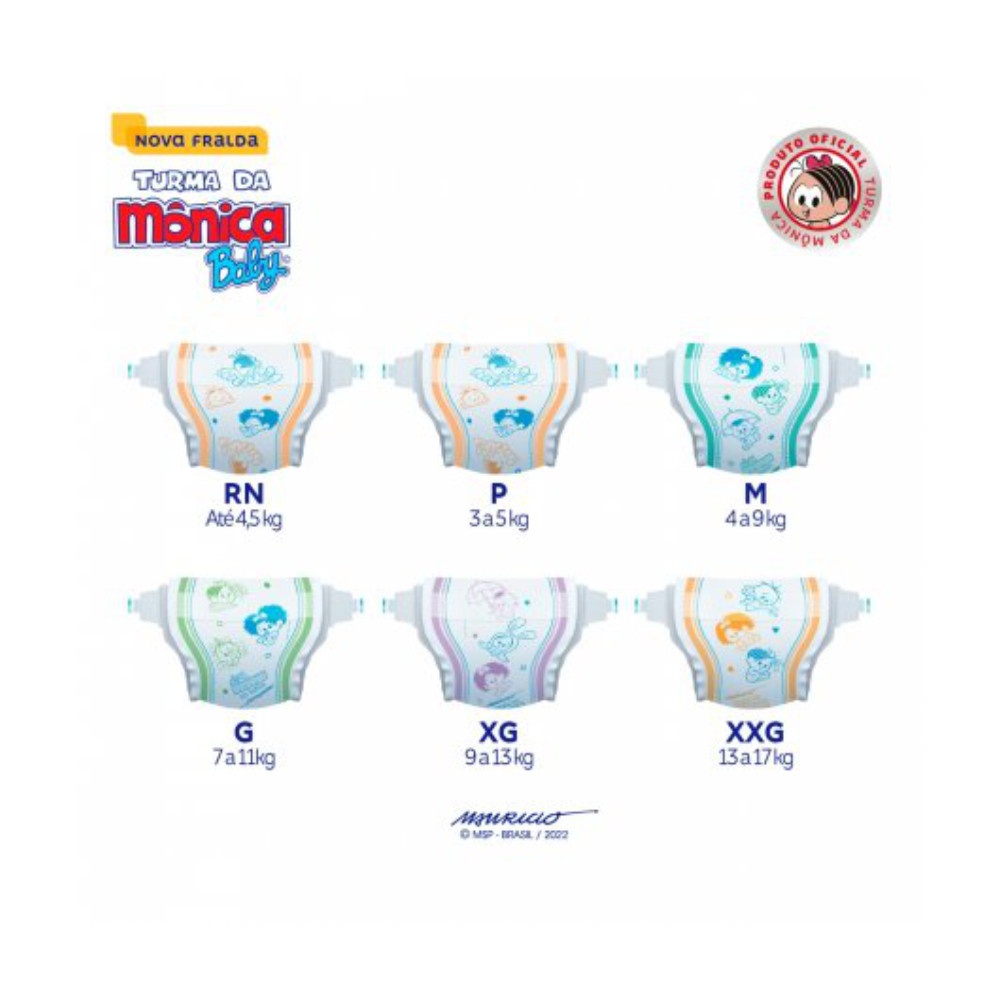 Fralda Turma da Mônica Jumbo G – Kit com 2 Pacotes