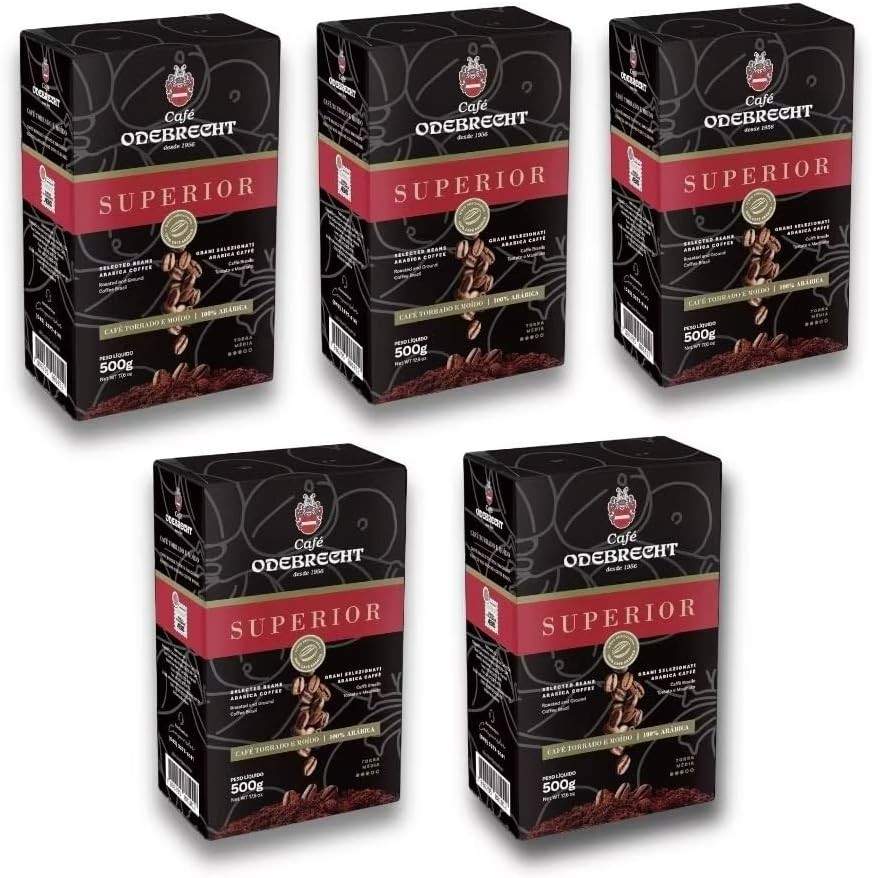 Kit 5 Pacotes de Café Odebrecht Torrado e Moido Superior Arábica Especial 500g - 5 x 500g