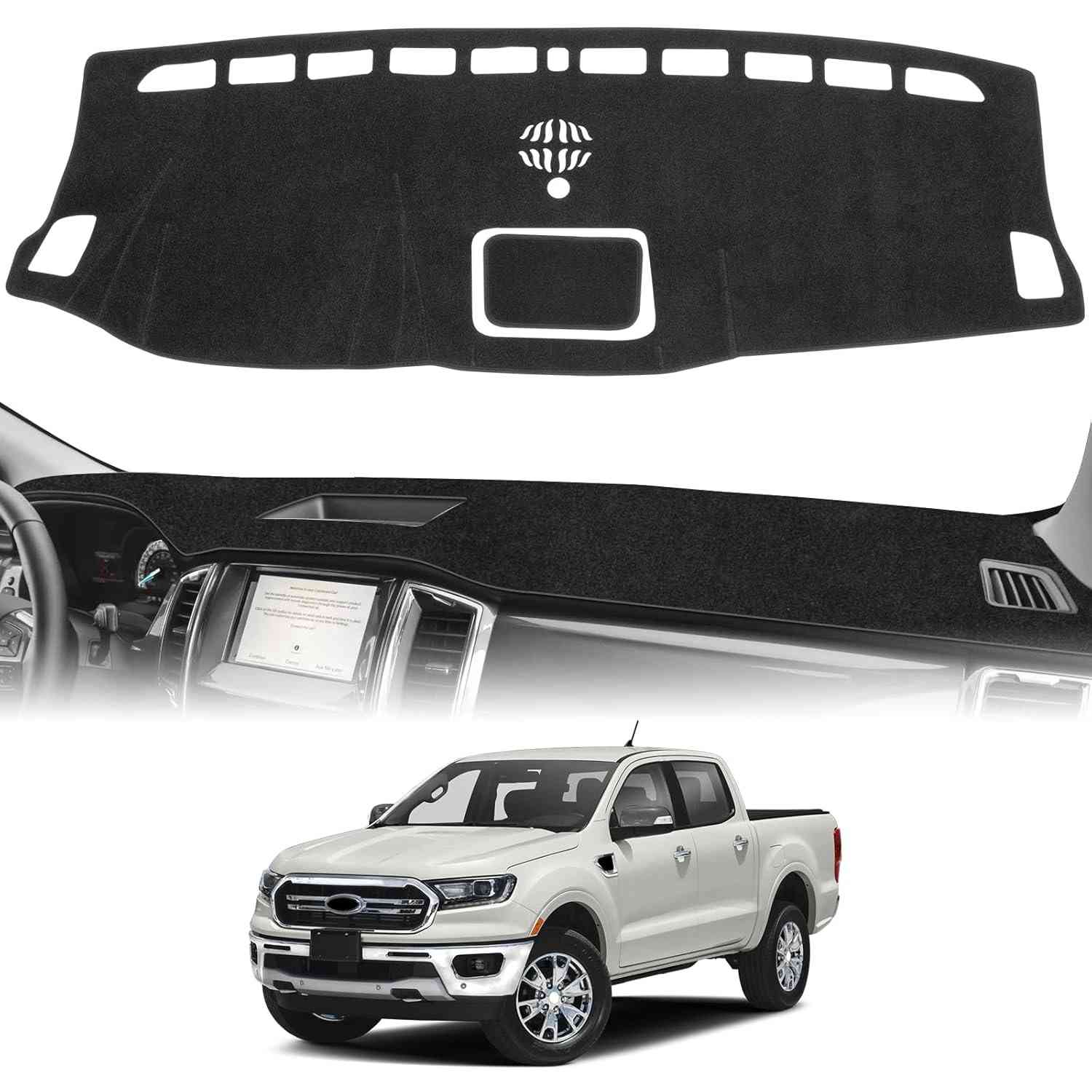 Capa de Painel Premium para Ford Ranger 2019-2022 (Sem HUD) - Proteção e Estilo