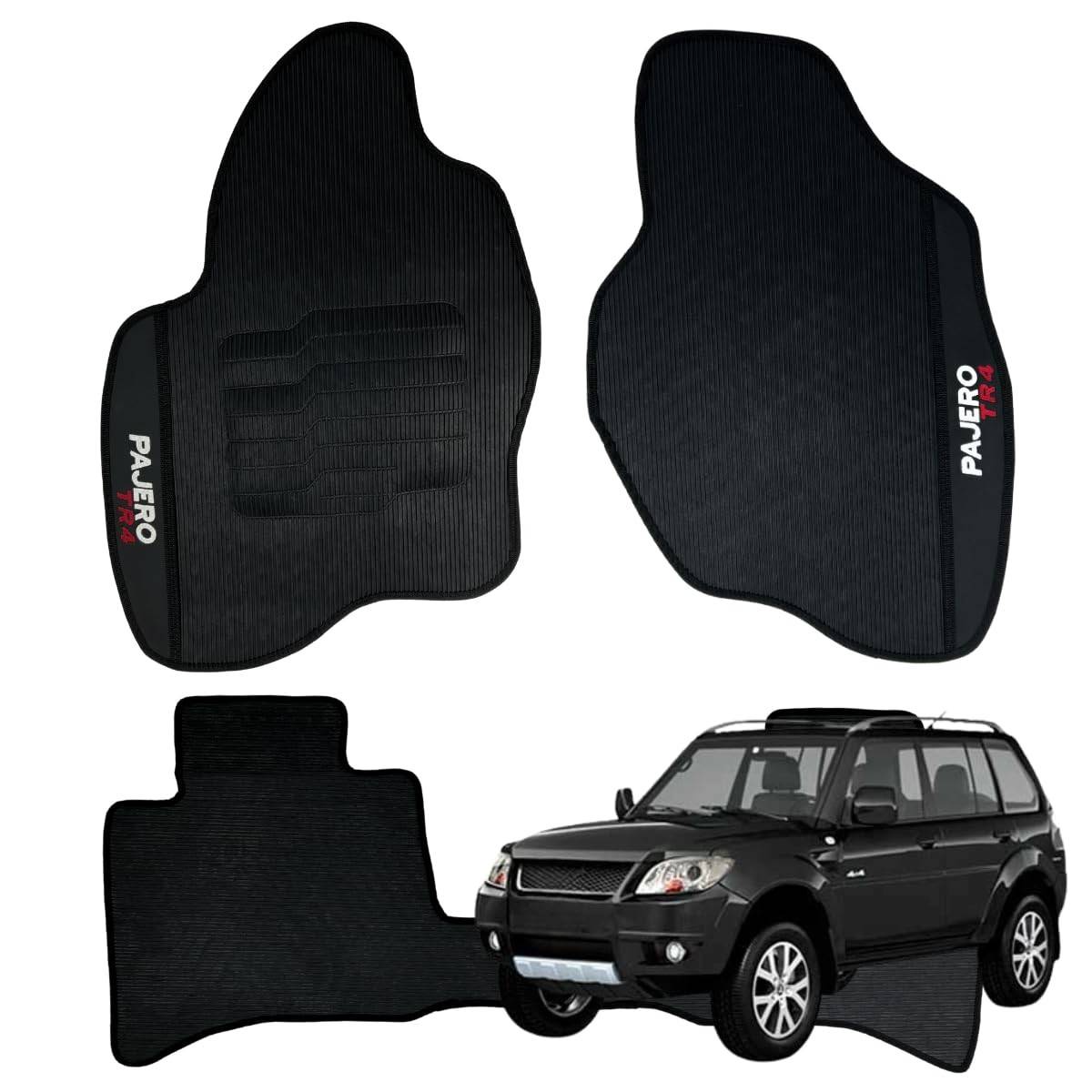 Jogo de Tapetes Borracha Pajero TR4 2002-2015 3 Peças - Proteção Premium e Design Exclusivo