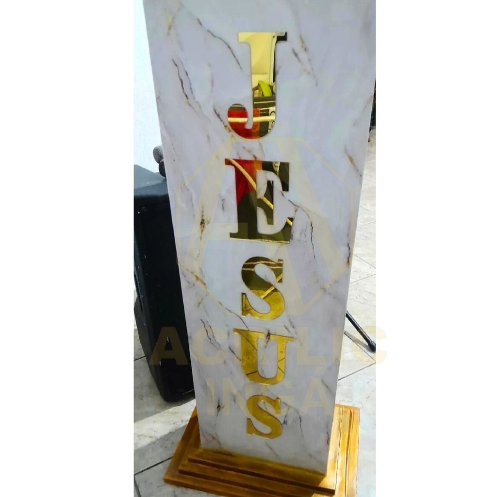 Palavra JESUS em Acrílico Espelhado – Decore com Fé e Elegância