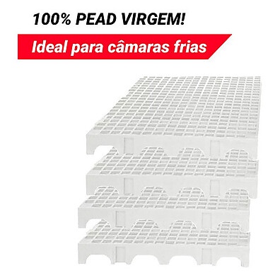 Paletes de Plástico Reforçados: Kit 10 Estrados 50x25cm