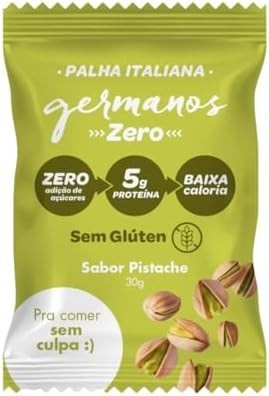 Kit com 10 Unidades de Palha Italiana Zero Adição de Açúcares sabor Pistache de 30g cada - Germanos