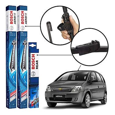 Palhetas Bosch Aerofit para GM Meriva 2002 a 2012 – Jogo Completo