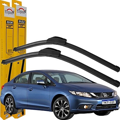 Palhetas Dianteiras Dyna Slim Blade para Civic 2012-2016