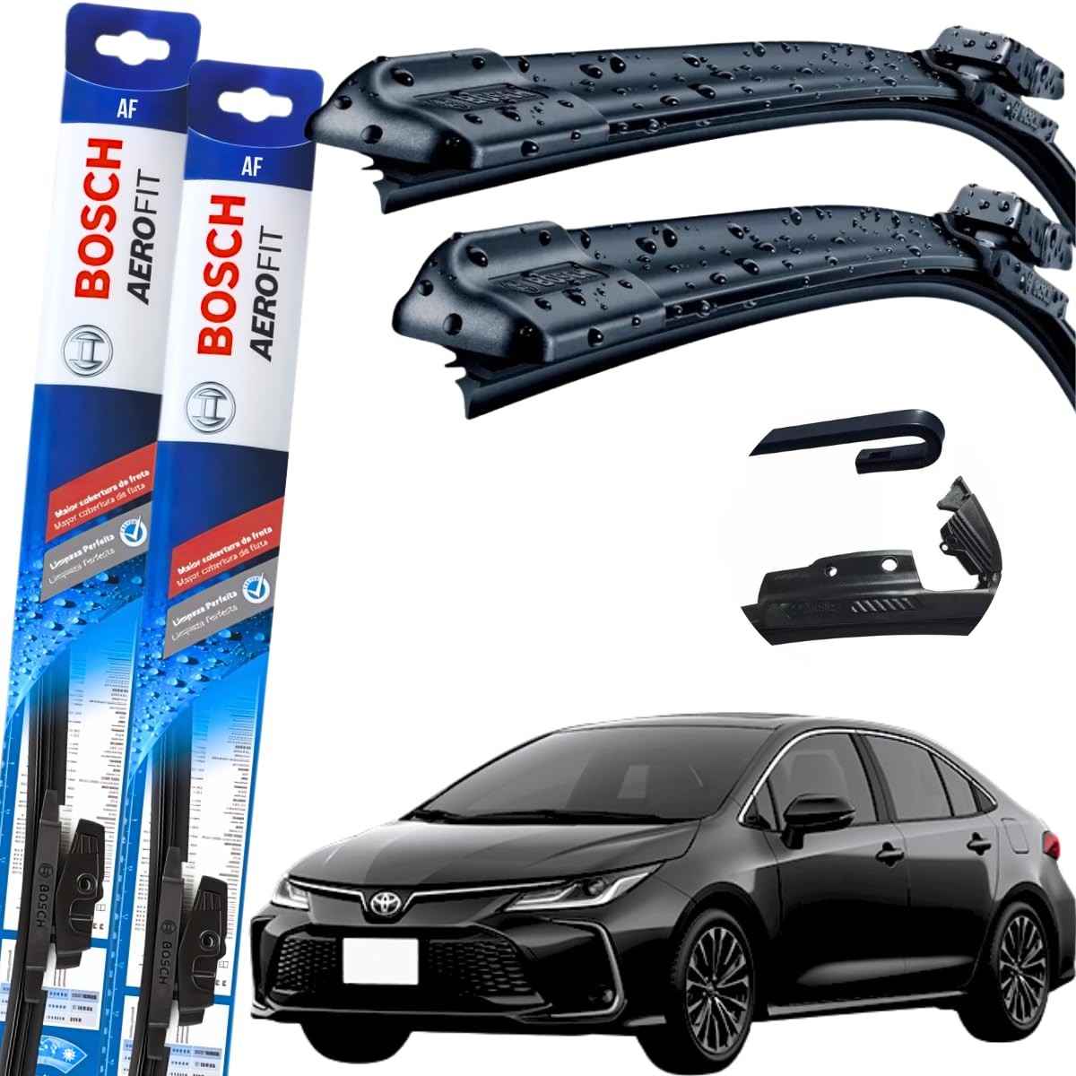 Palhetas Limpador Parabrisa Bosch Multiclip Original Corolla 2020-2025 (Par Dianteiro)
