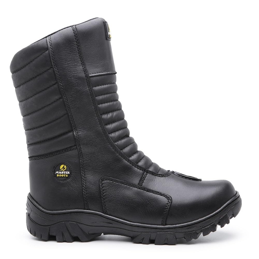 Bota para Motociclismo Dakkar em Couro Palmilha Anatômica Cano Alto