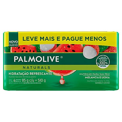 Palmolive Melancia e Lichia: Kit 6 Sabonetes 85g