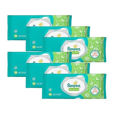 Pampers Aloe Vera: 288 Lenços para Cuidado Delicado
