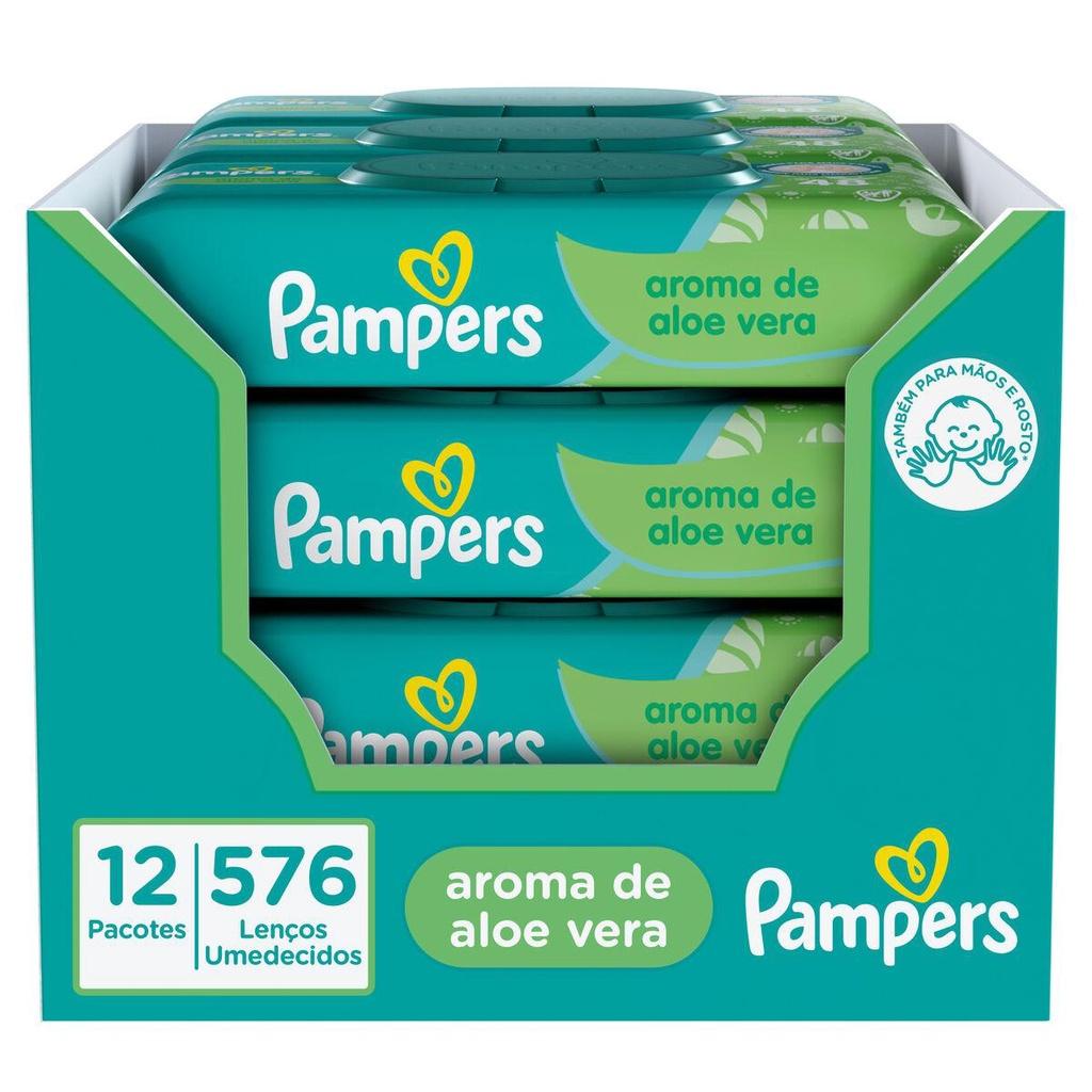 Pampers Aloe Vera: 576 Lenços para Cuidado Delicado
