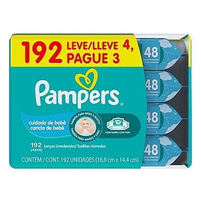 Pampers Cheirinho de Bebê: 192 Lenços para Cuidado Diário
