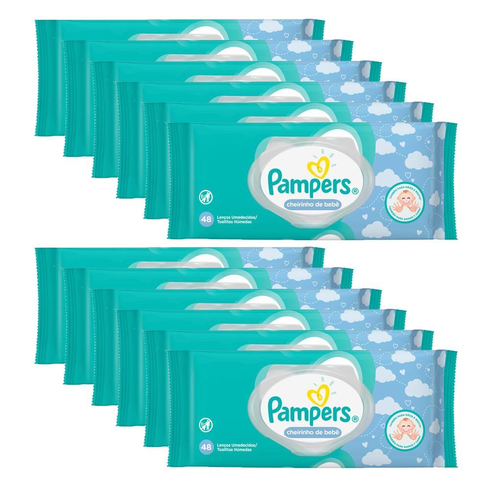 Pampers Cheirinho de Bebê: 576 Toalhinhas Umedecidas