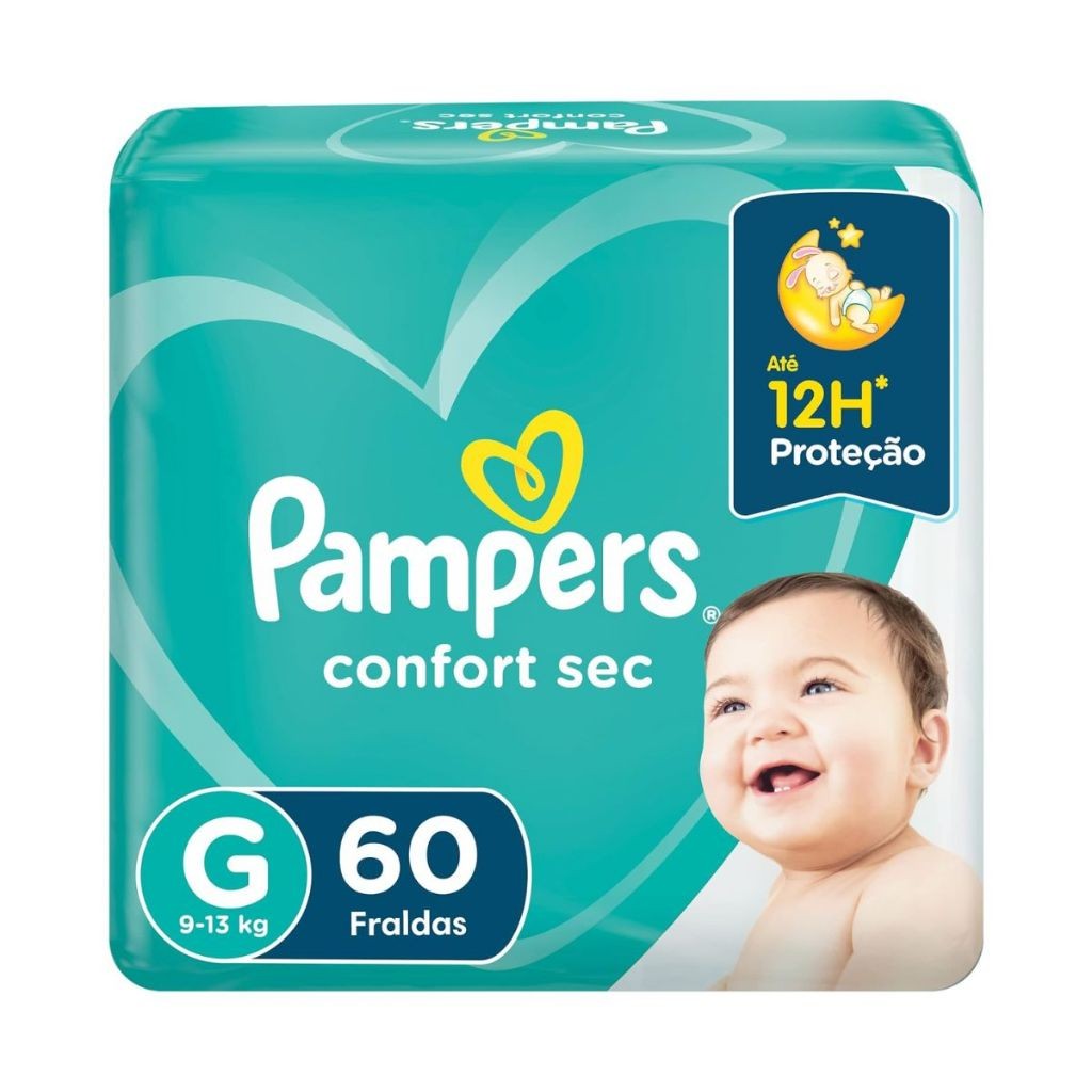 Pampers Confort Sec G: 12h de Proteção!