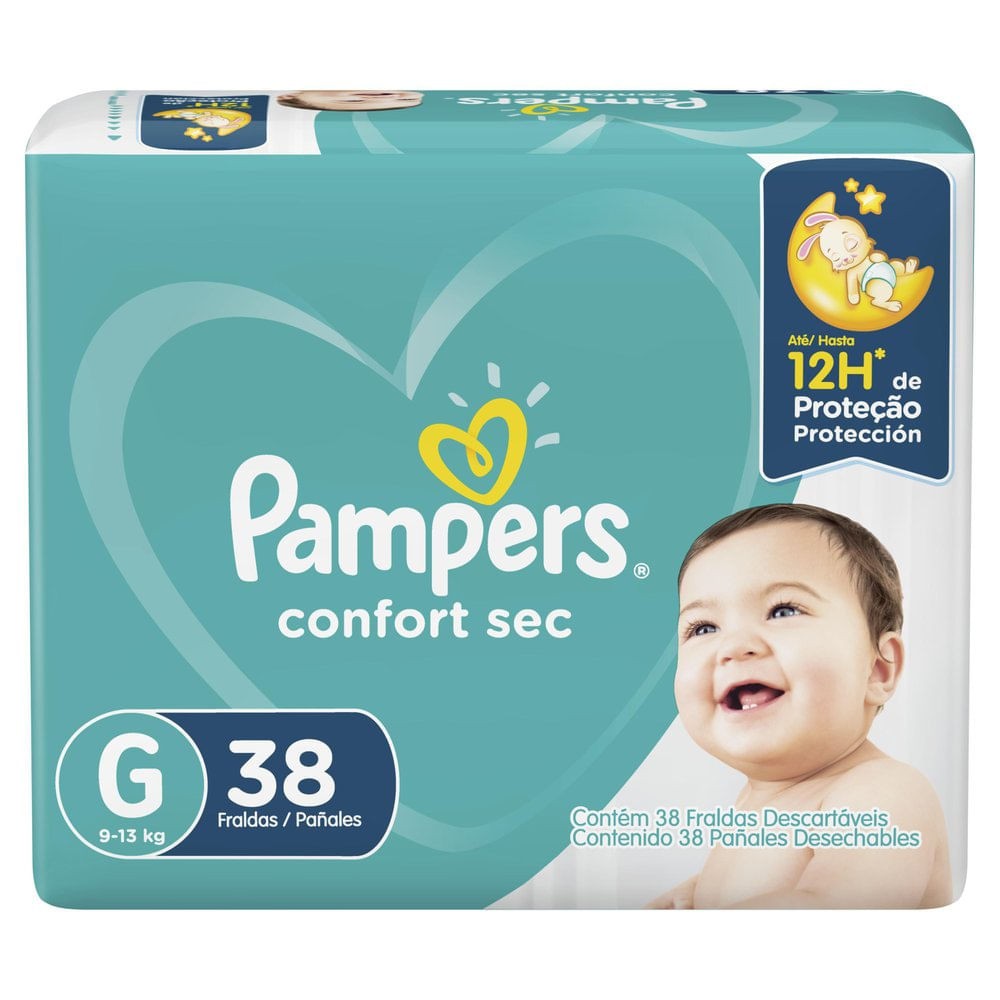 Pampers Confort Sec G: Até 12h de Proteção!