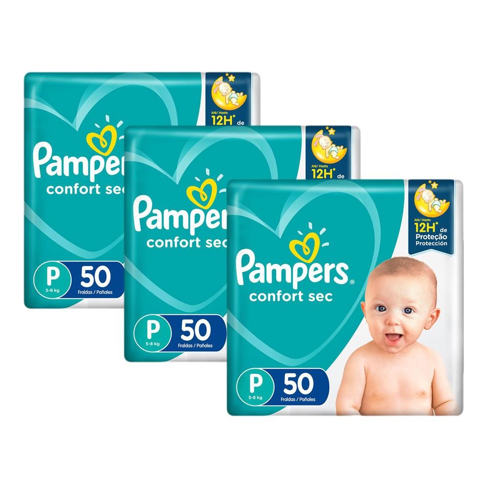 Pampers Confort Sec P: Kit 150 Fraldas – Noite Seca!