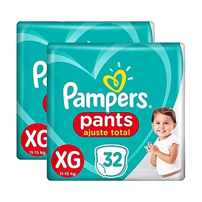 Pampers Pants Ajuste Total Mega XG: 64 Fraldas